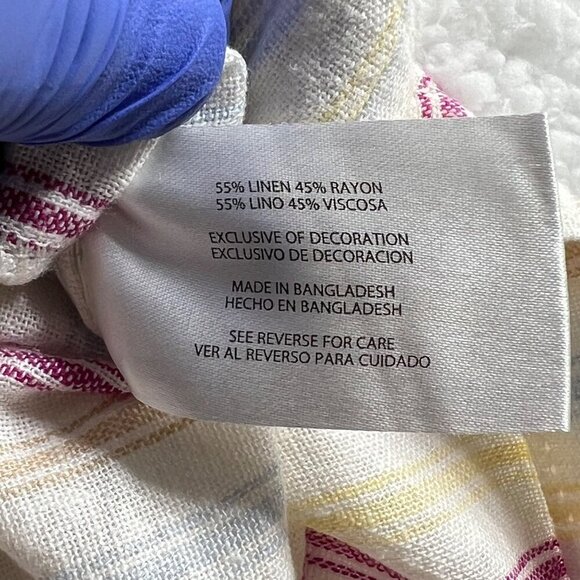 GAP Womens M Linen Blend Rainbow Shorts Slip On Elastic Waist 4 Pockets Vacation - Picture 6 of 8